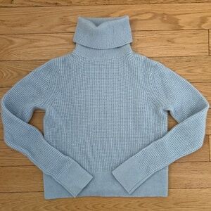 🩷 100% cashmere, dusty sky blue waffle knit 🩷